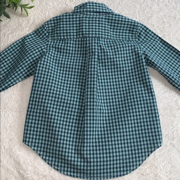 Ralph Lauren Green Blue Button Down Shirt Boys 2 2T EUC - Picture 5 of 6